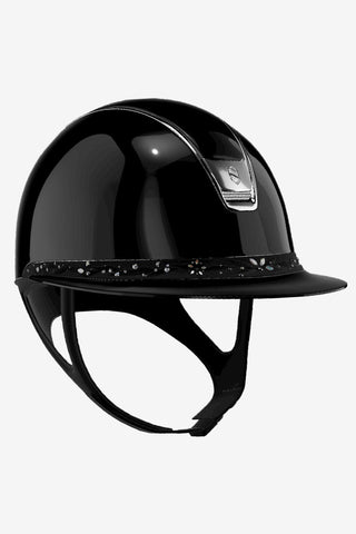 2.0 Glossy Miss Shield Frontal Band Flower Jewelry Trim Silver Svart