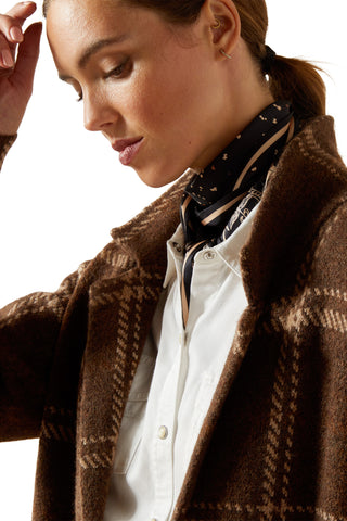 Ballston Cardigan Sorrel Horse Plaid