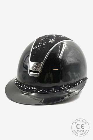 2.0 Glossy Miss Shield Flower Jewel Swarovski Trim Silver Svart