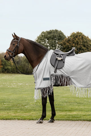 PROTECT Fluedækken med Frynser Sølv/Grå
