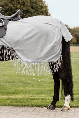 PROTECT Fluedækken med Frynser Sølv/Grå