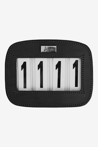 Nummerlapp 4 Rektangulär Läder Svart/Silver
