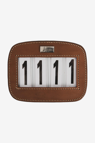 Nummerlapp 4 Rektangulär Läder OakBark / Silver