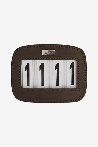 Nummerlapp 4 Läder Rektangulär Brun/Silver