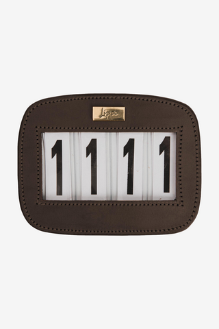 Nummerlapp 3 Rektangulär Läder Brun/Guld