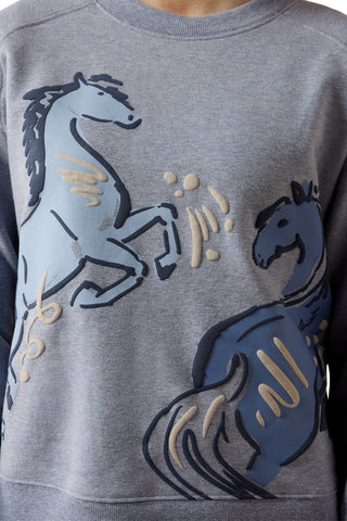 Sweatshirt Martine Jr Blue Grey Let's Play