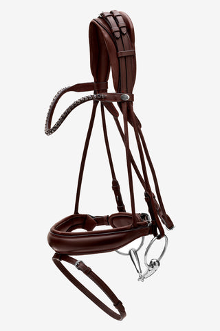 Träns Rundsytt Stor Nosgrimma Soft Läder Brun