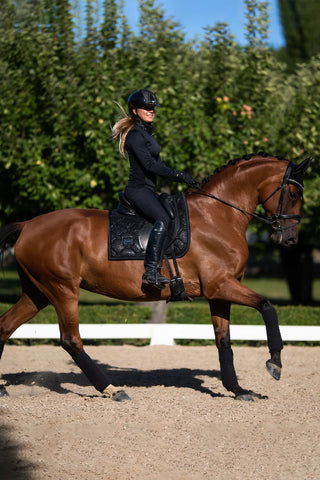 Dressage Saddle Pad All Black Glimmer
