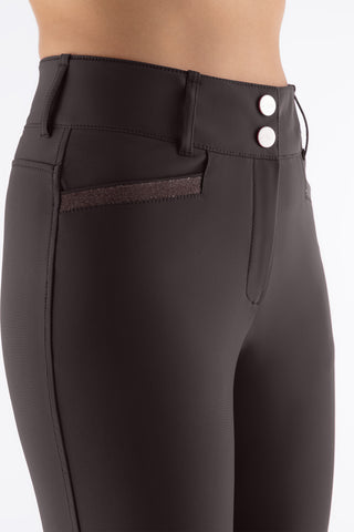 Ridebukser Eqcrystalek Knee Grip Coffee Bean