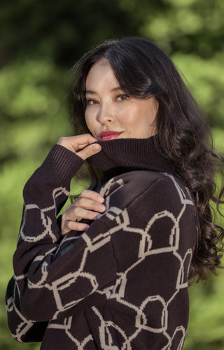 Stickad Tröja Heritage Black Truffle