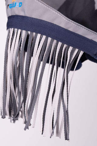Couvre-oreilles anti-mouches + franges Marine