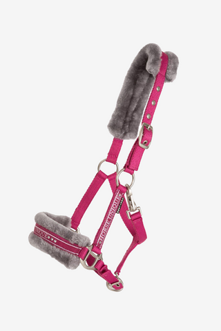 Grimma med Päls Cerise/Grå Mini Shettland