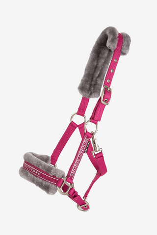 Grimma med Päls Cerise/Grå Mini Shettland