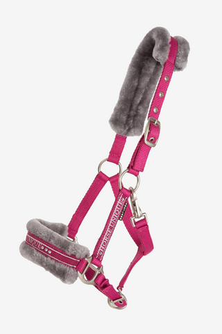 Grimma med Päls Cerise/Grå Shettland