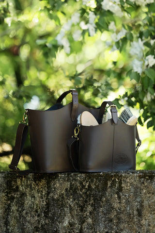 Grooming Bag Leather Large Brown