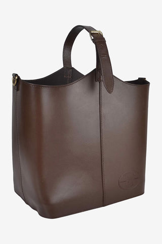 Grooming Bag Leather Large Brown