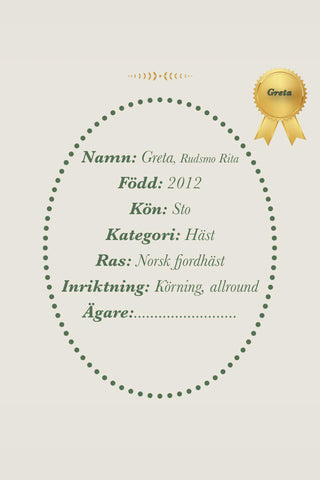 Käpphäst Greta Beige med Svart/Vit man