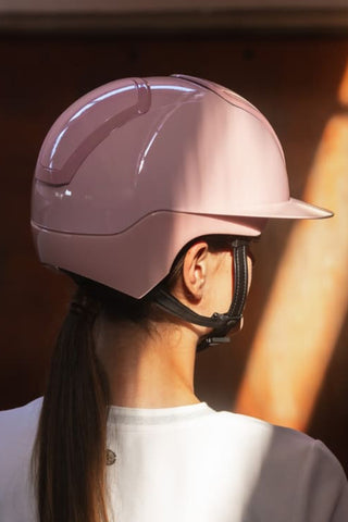 Casque d'équitation Nemesi Shine Wide Peak Bubble Pink