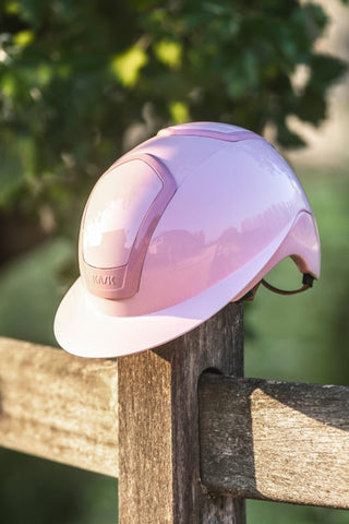 Casque d'équitation Nemesi Shine Wide Peak Bubble Pink