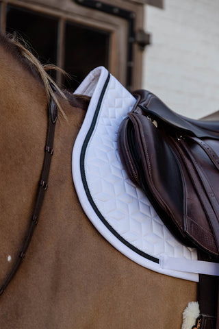 Saddle Pad Glitter Rope White/Black