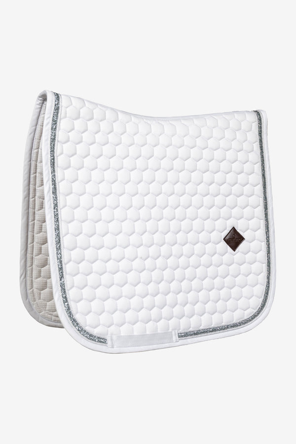 Saddle Pad Glitter Band White/Silver