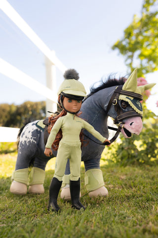 Mesh Brushing Boots Toy Horse Macaron