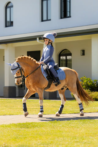 Springzadeldek Mini Fluweel Powder Blue