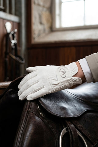 Riding Gloves Lisboa Swarovski White