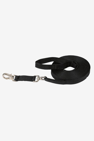 Longerlina med swivel+snap krok 7,5m svart