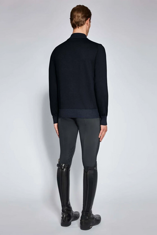 Bomull 1/2 Zip Herrtröja