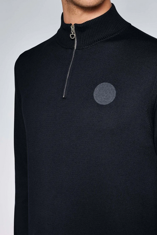 Bomull 1/2 Zip Herrtröja