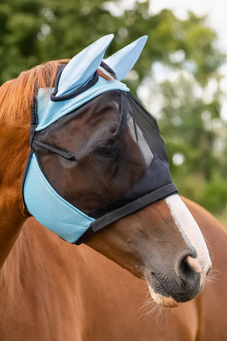 Couvre-oreilles Anti-mouches Avec Nez Amovible Bleu Clair