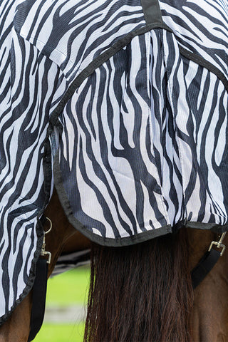 Fliegendecke mit Hals und Fliegenhaube Zebra