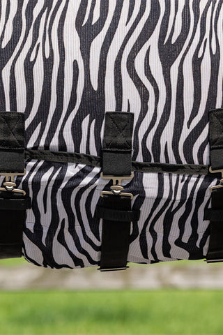 Fliegendecke mit Hals und Fliegenhaube Zebra