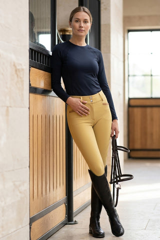 Breeches Eqcrystalef Full Grip High Khaki Stone