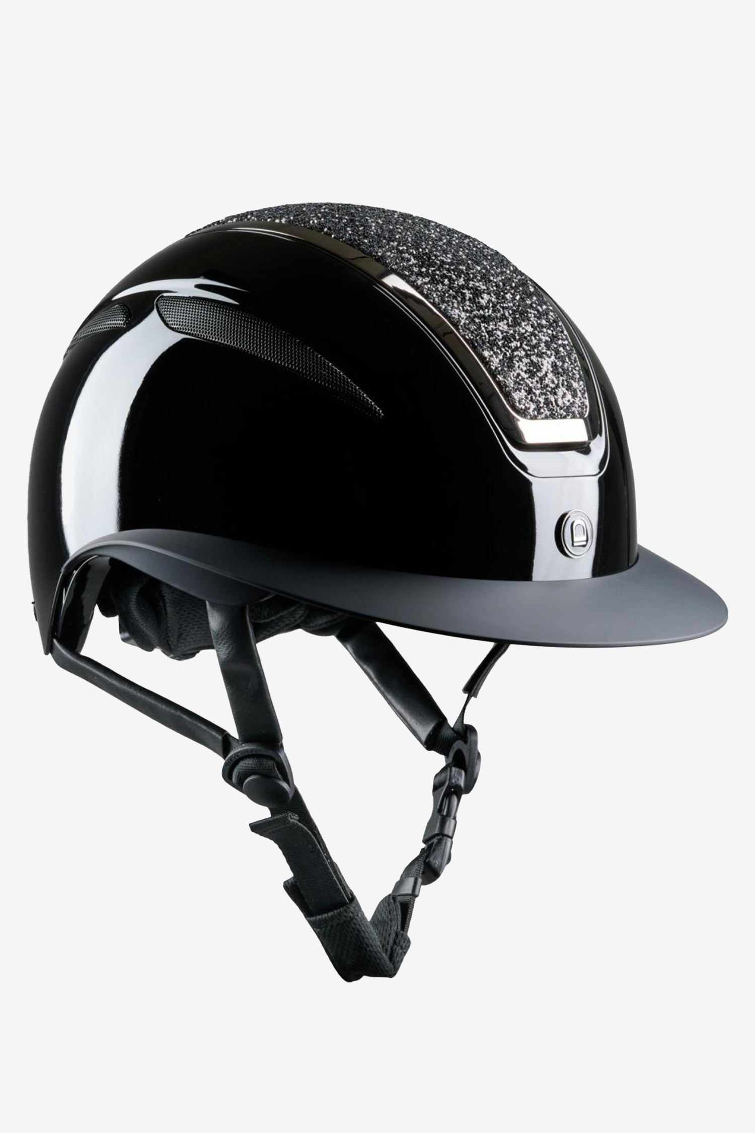 fahrradhelm glitzer Reithelm Mips Guardian Glänzend Starker Glitzer Schwarz – Svensk Ridsport