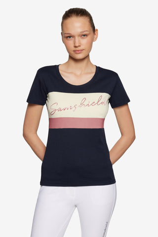 Alba Crystal T-shirt Navy/Rosewood