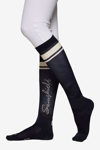 Balzane Randig Ridstrumpa Navy/Rose