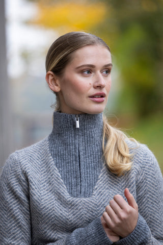 Sweter Dziany KLaudrey Light Grey Melange