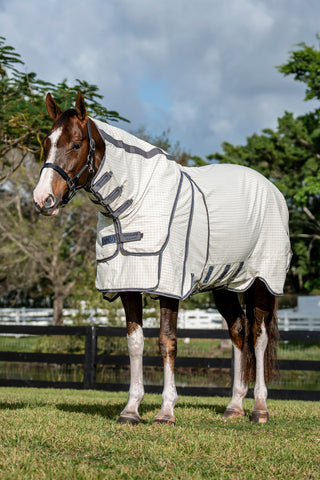 UV Sheet Rambo Optimo with Neck White/Navy Checked