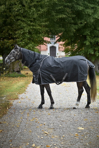 Udedækken med hals 200g Sort/Grå
