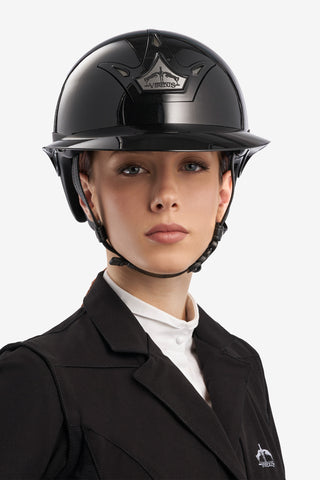 Ridhjälm GST Vita Glossy Svart