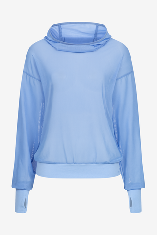 Hoodtröja Ruby Mesh Ljusblå