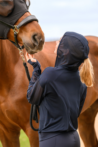 Hoodtröja Ruby Mesh Navy