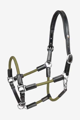 Lädergrimma X-Line Nevada Svart/Grön