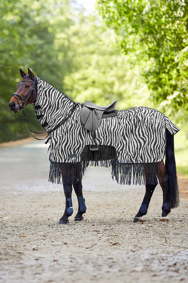 Zebra Ridedækken med Frynser