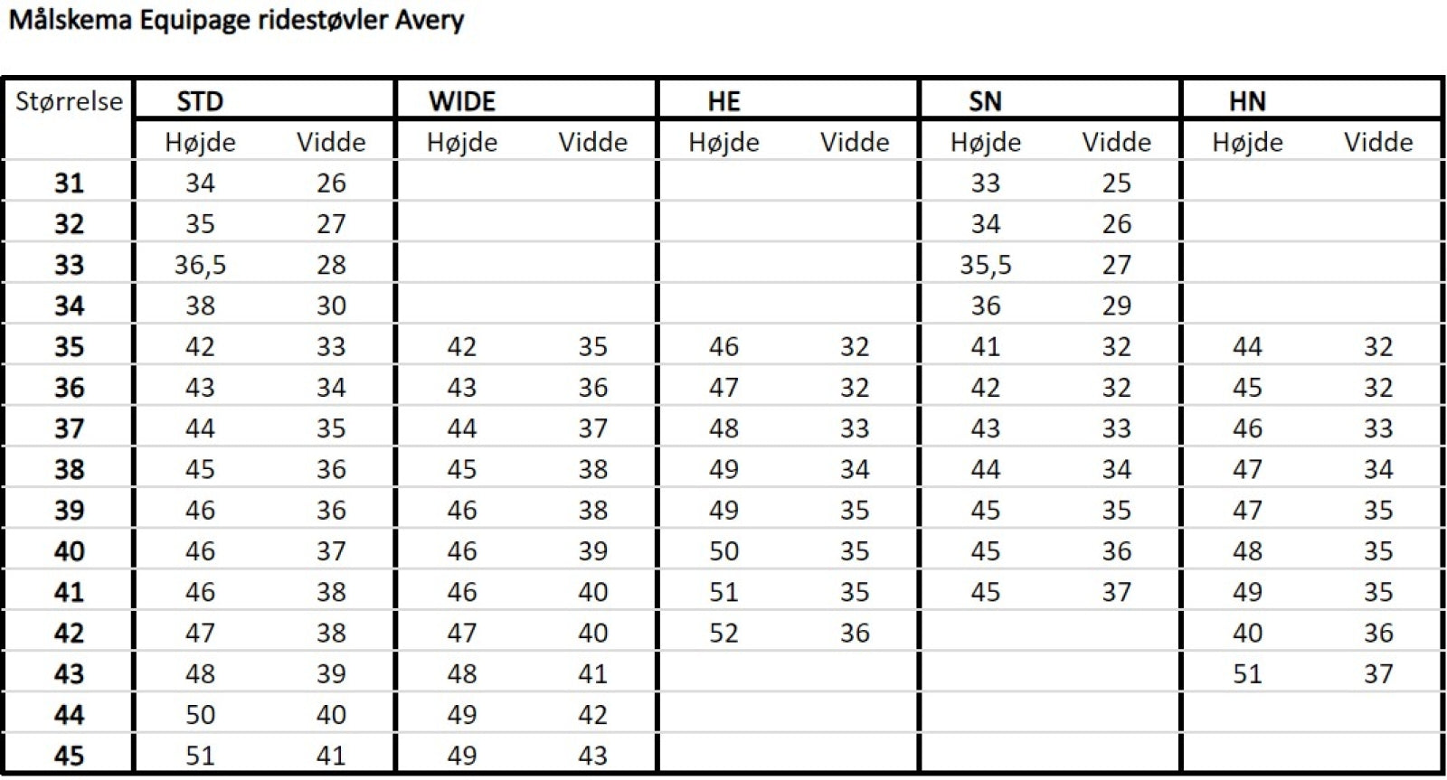 Size Guide