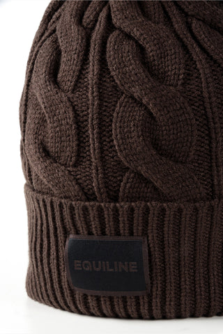 Detalj på Equiline EQGat mössa Coffee Bean
