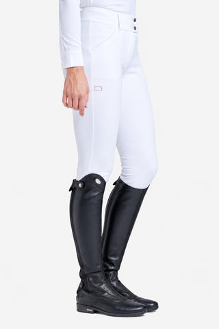 Rider's Gene ridbyxor Hög Midja Strass Vit/Rosa från sidan